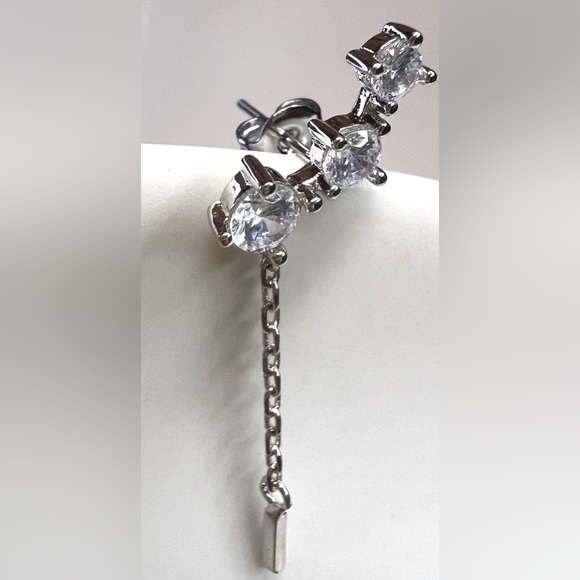 Elegant Earrings with Threader Tassel Chain - Picture 3 of 4